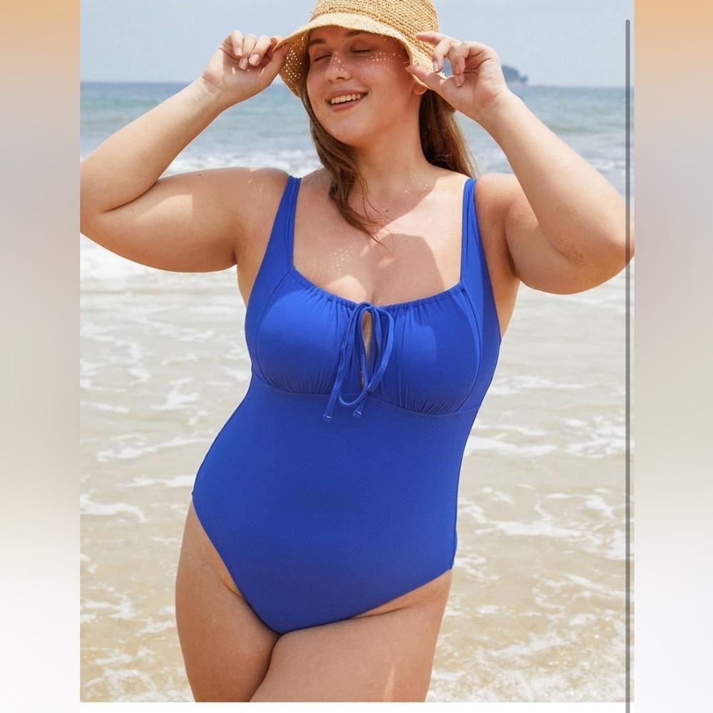 Blue2 large Women's One Piece Swimsuit/ 0122